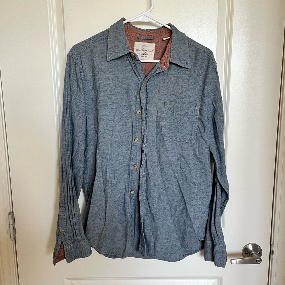 Weatherproof Blue and Brown Casual Shirt